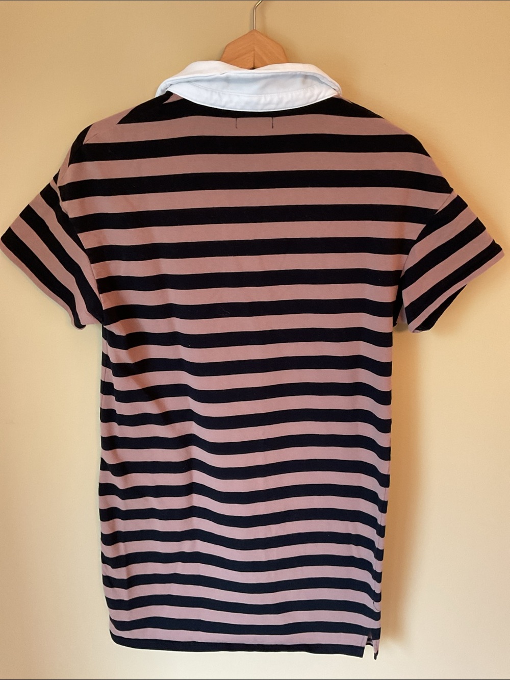 Evereve Black and Brown Striped Polo Mini Dress  Size S - Picture 3 of 4